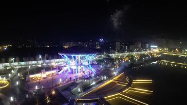 新年航拍武宁4K夜景风光